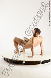 Nude Gymnastic poses Man White Average Short Brown Multi angles poses Realistic